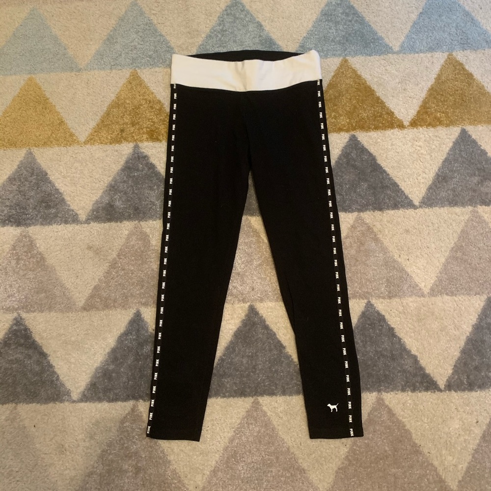 Black PINK Victoria Secret Leggings Two Seam